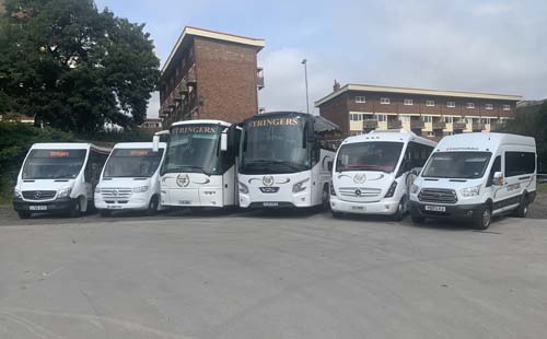 Fleet of coaches at Stringers Coaches